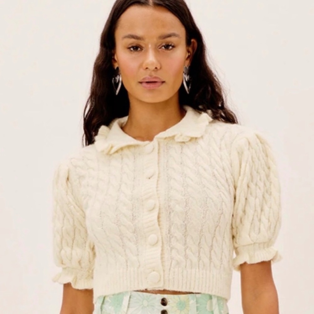 NWT For Love & Lemons Dawn Yellow Cardigan